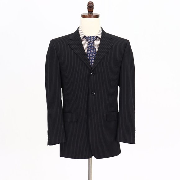 Jones New York 38R Black Striped 3-Button Sport Coat Blazer Jacket B034 - Picture 1 of 11